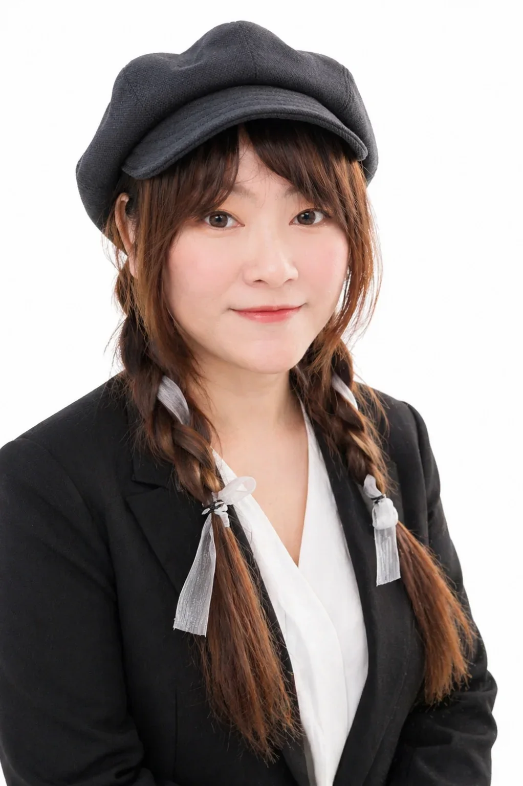 戴著黑色報童帽的廣告投手 Eri