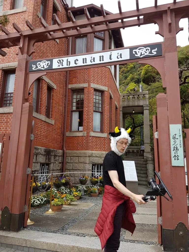 神戸・異人館での撮影の様子