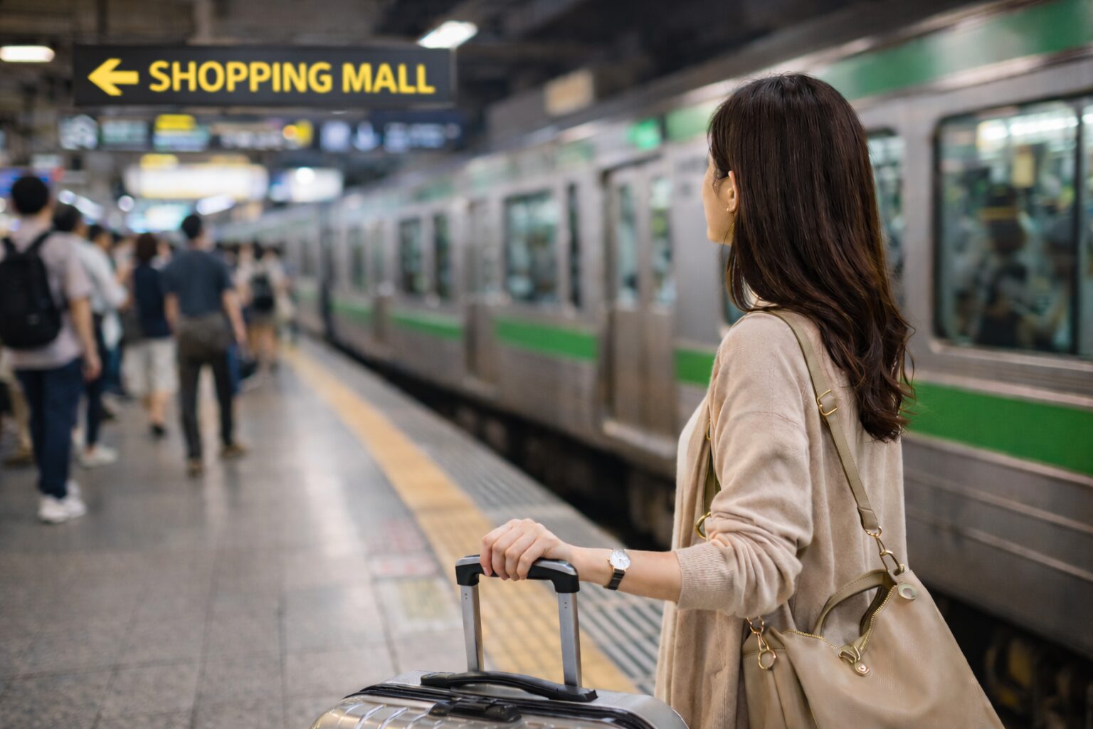 駅のホームからショッピングモールに行く導線 駅のホームからショッピングモールに行く導線